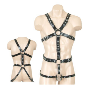 Leather mens harness