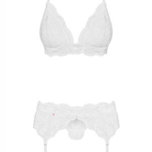 3-Piece Lace Garter Set - White